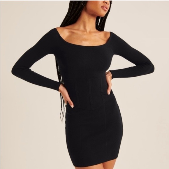 Abercrombie & Fitch Dresses & Skirts - Abercrombie & Fitch Black Ribbed Bodycon Dress